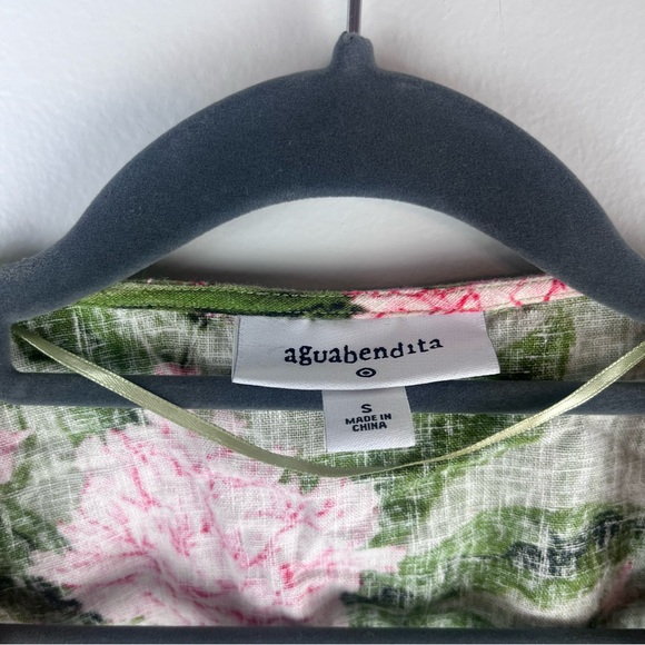 Agua Bendita x Target Peony Tie Wrap Top Floral Linen Blend Beach Small - Picture 5 of 11